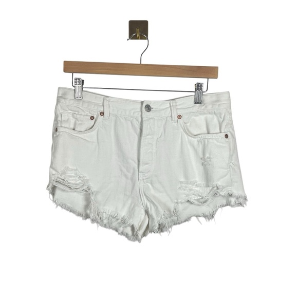Free People Loving Good Vibrations Denim Shorts in White Size 28 - Picture 9 of 16
